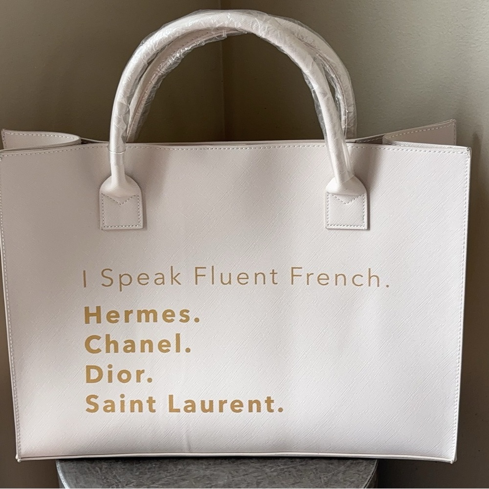 White and Gold Tote Bag